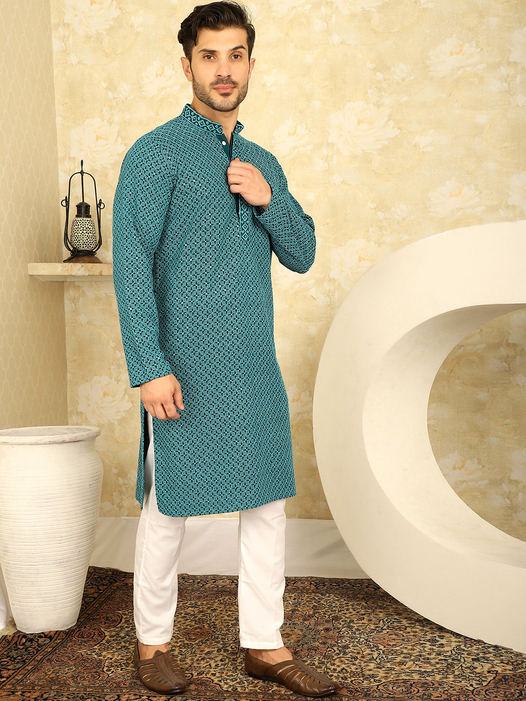 Sequin Embroidered Pure Cotton Kurtas