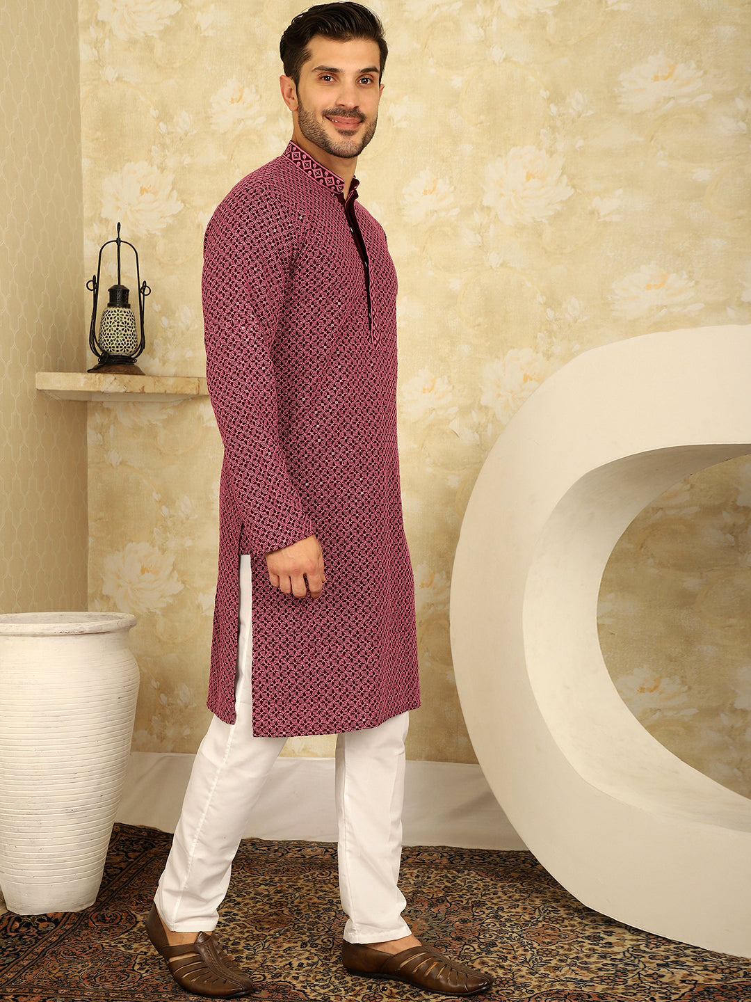 Sequin Embroidered Pure Cotton Kurtas