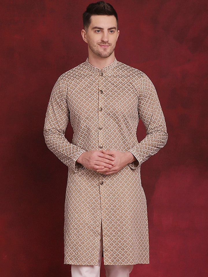 Sequin Chikankari Front Open Kurtas