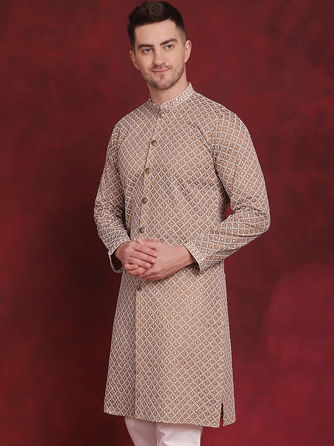 Sequin Chikankari Front Open Kurtas