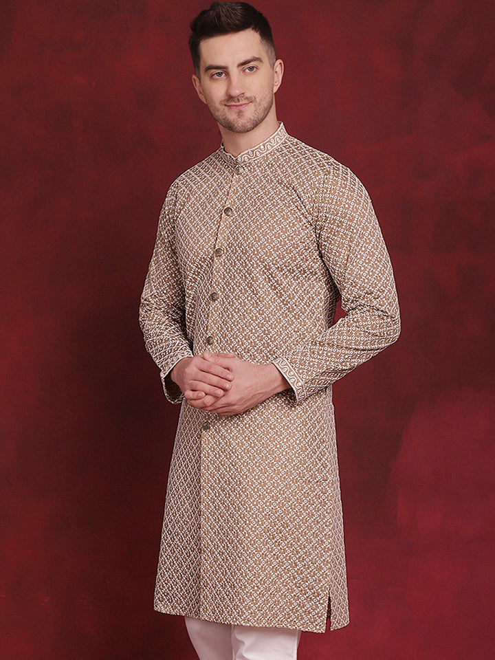 Sequin Chikankari Front Open Kurtas