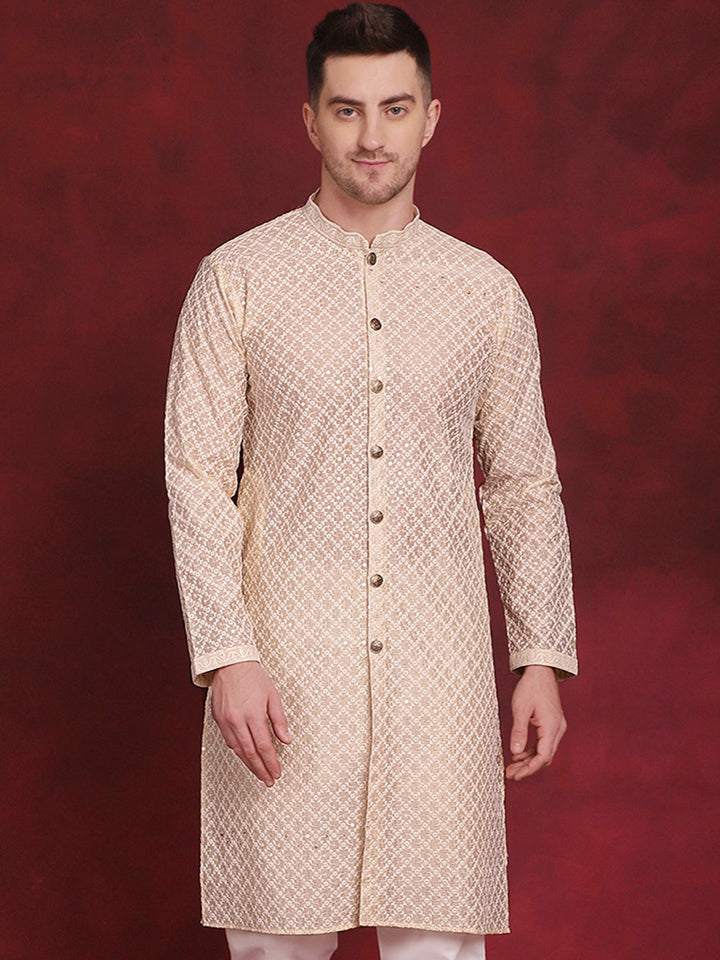 Sequin Chikankari Front Open Kurtas