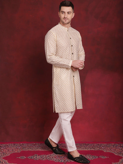 Sequin Chikankari Front Open Kurtas