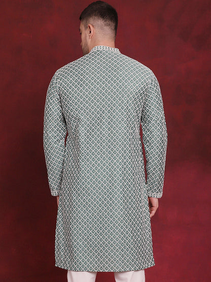 Sequin Chikankari Front Open Kurtas