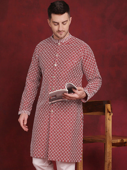 Sequin Chikankari Front Open Kurtas