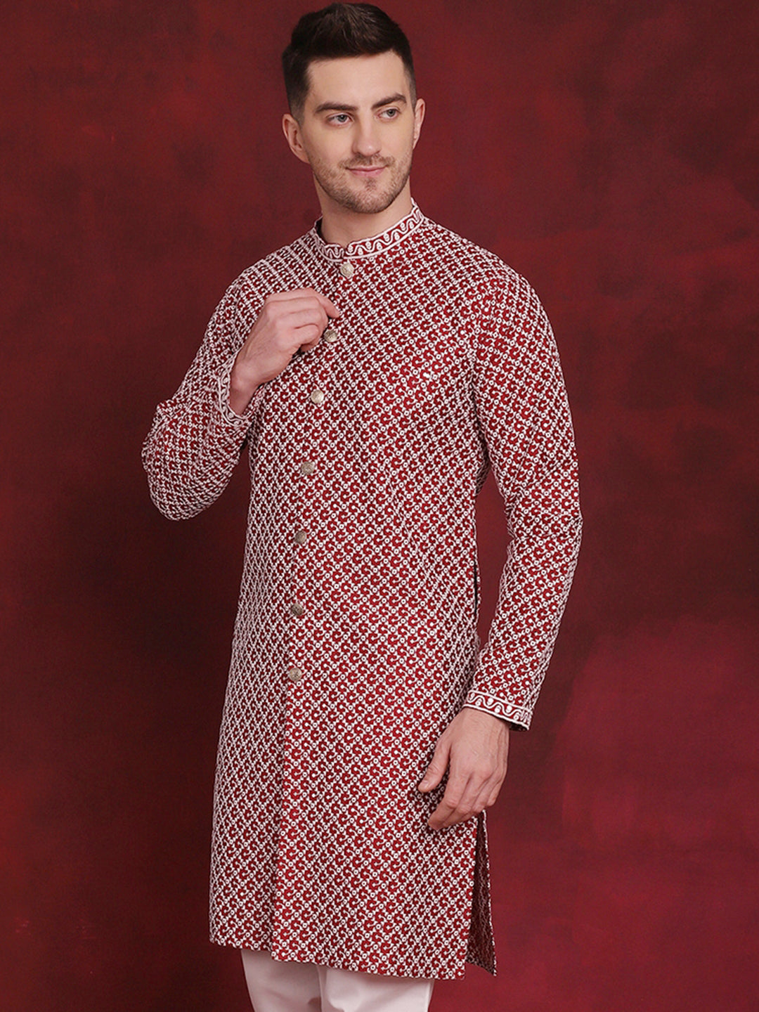 Sequin Chikankari Front Open Kurtas