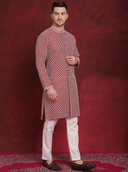 Sequin Chikankari Front Open Kurtas