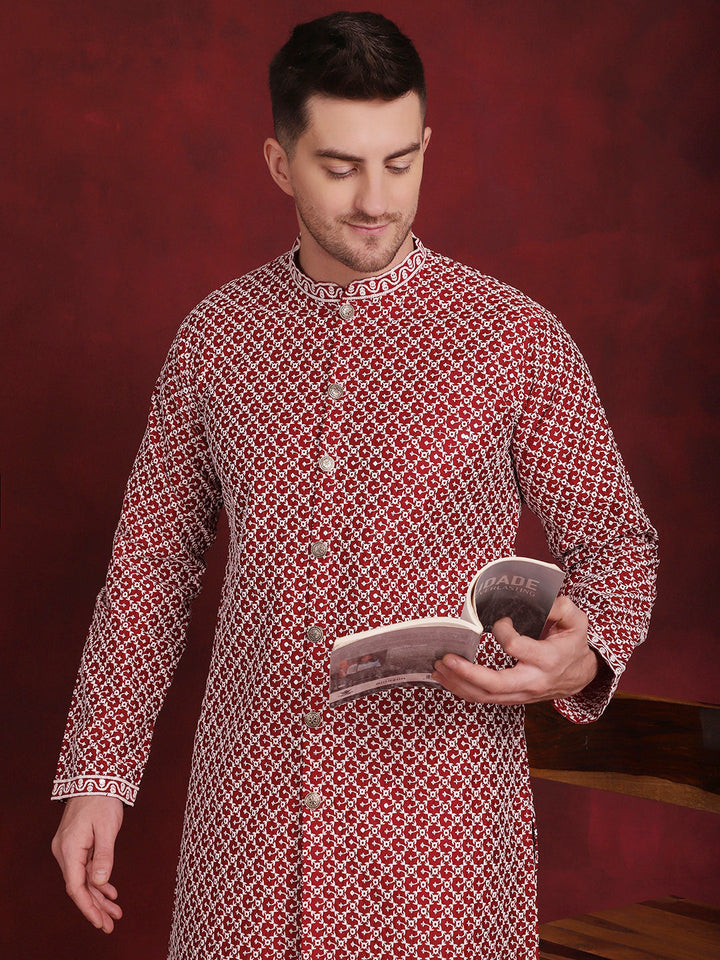 Sequin Chikankari Front Open Kurtas