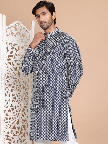Sequin Chikankari Front Open Kurtas