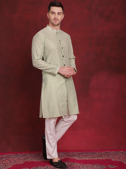 Sequin Chikankari Front Open Kurtas