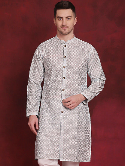 Sequin Chikankari Front Open Kurtas