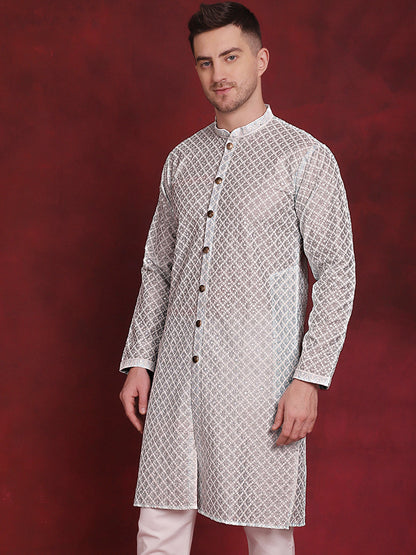 Sequin Chikankari Front Open Kurtas