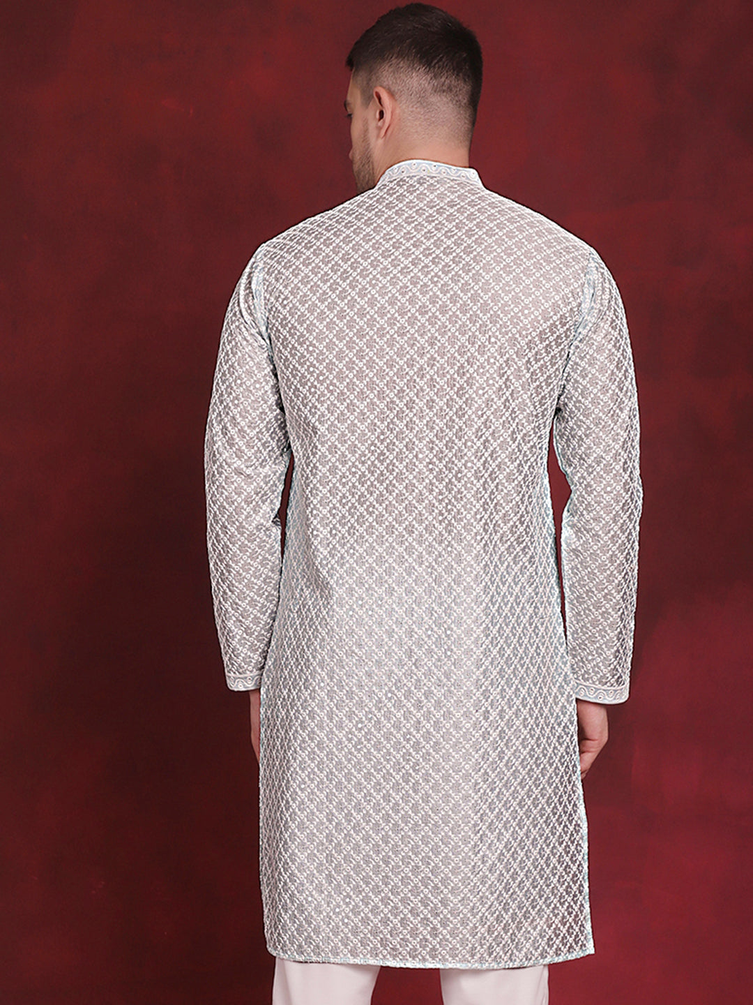 Sequin Chikankari Front Open Kurtas