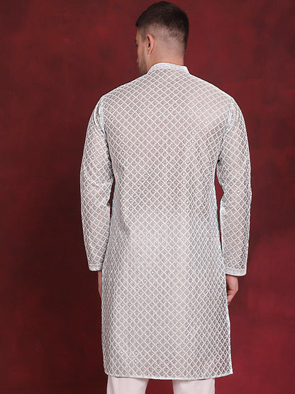 Sequin Chikankari Front Open Kurtas