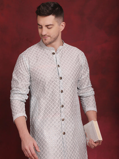 Sequin Chikankari Front Open Kurtas
