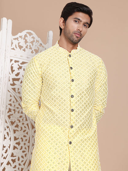 Sequin Chikankari Front Open Kurtas