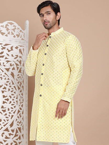 Sequin Chikankari Front Open Kurtas