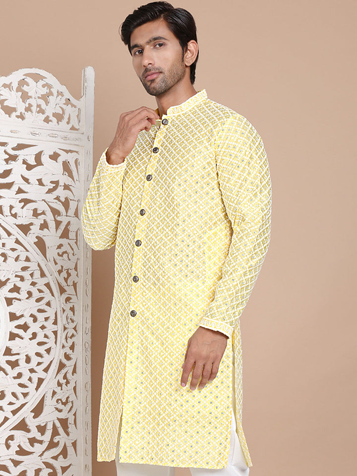 Sequin Chikankari Front Open Kurtas