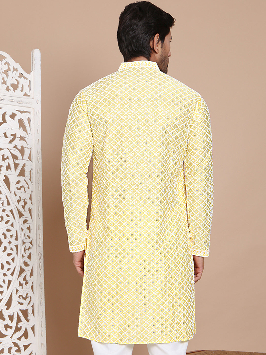 Sequin Chikankari Front Open Kurtas