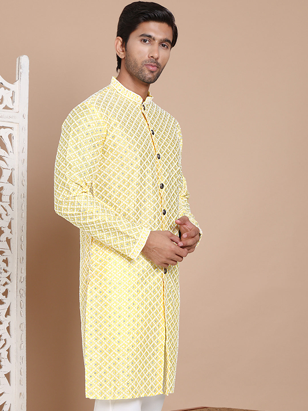 Sequin Chikankari Front Open Kurtas