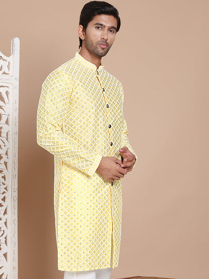 Sequin Chikankari Front Open Kurtas