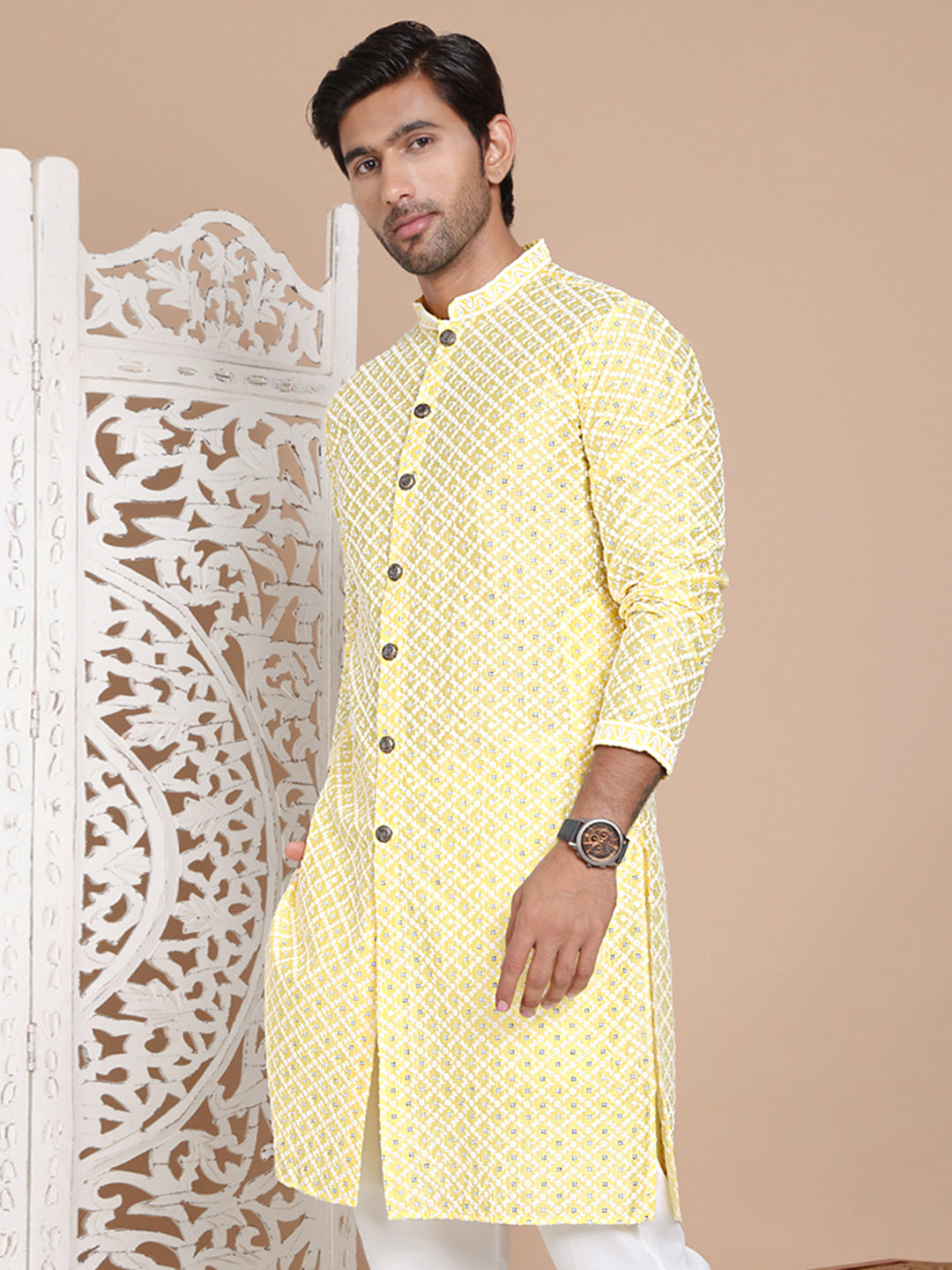Sequin Chikankari Front Open Kurtas