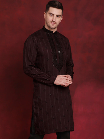 Sequins Embroidered Kurtas For Men