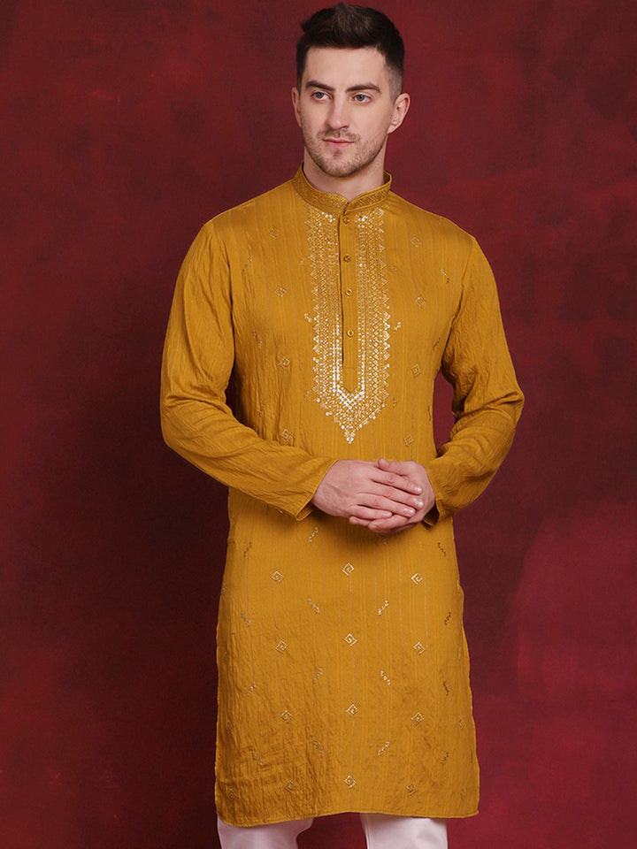 Sequins Embroidered Kurtas For Men
