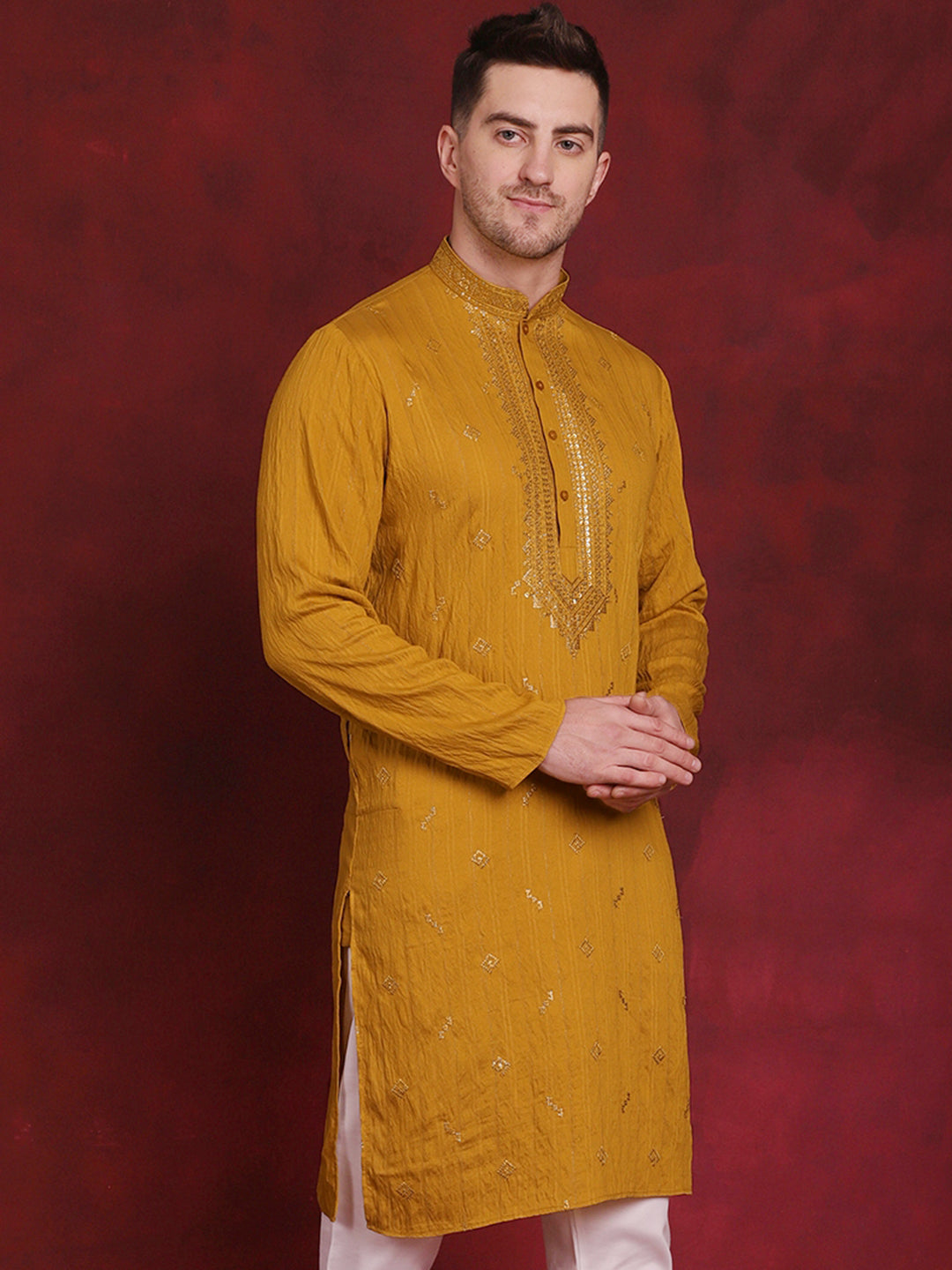 Sequins Embroidered Kurtas For Men