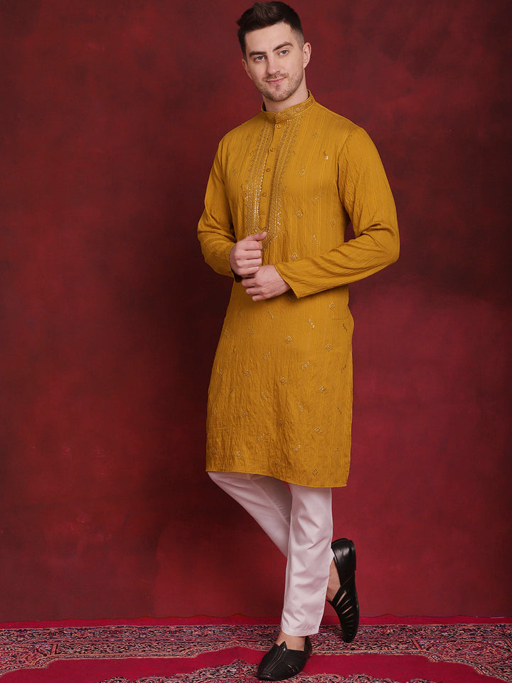 Sequins Embroidered Kurtas For Men