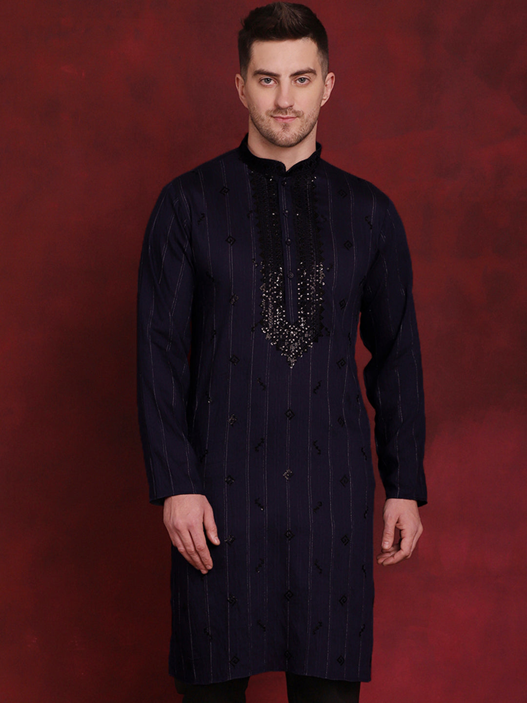Sequins Embroidered Kurtas For Men
