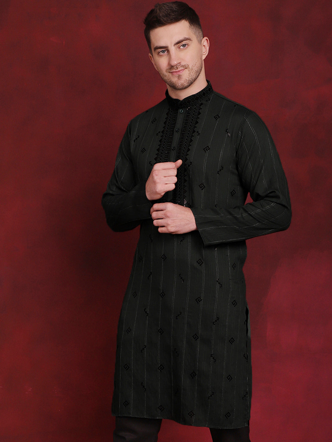 Sequins Embroidered Kurtas For Men
