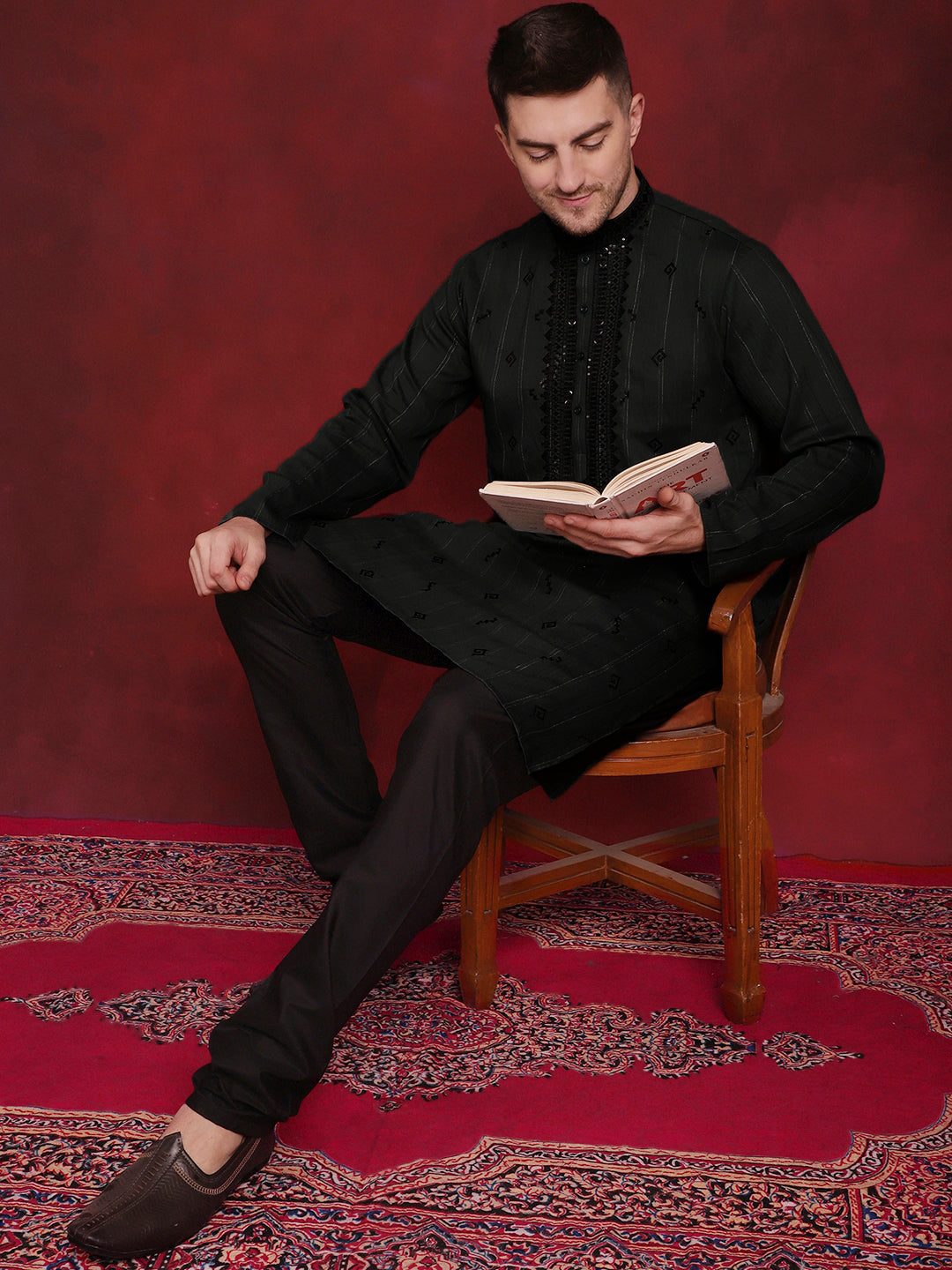 Sequins Embroidered Kurtas For Men