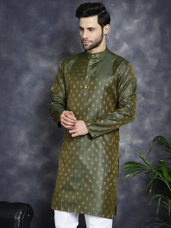 Woven Design Silk Blend Kurtas