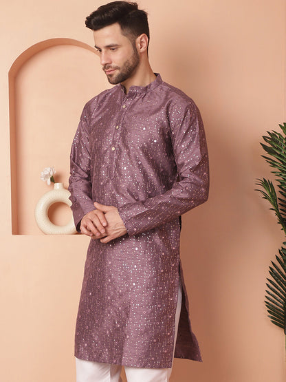 Men'S Embroidered Mirror Work Kurtas