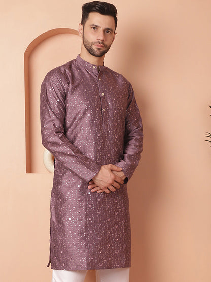 Men'S Embroidered Mirror Work Kurtas