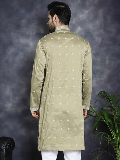 Men'S Sequins Embroidered Kurtas
