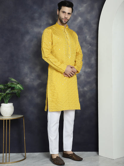 Men'S Sequins Embroidered Kurtas