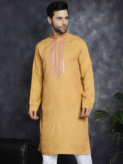 Men'S Sequins Embroidered Kurtas