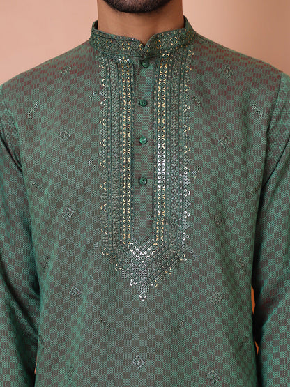 Men'S Sequins Embroidered Kurtas.