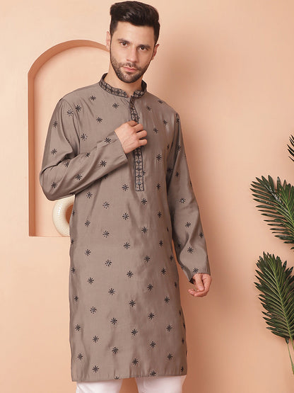 Men'S Collar Chikankari Embroidered Kurtas