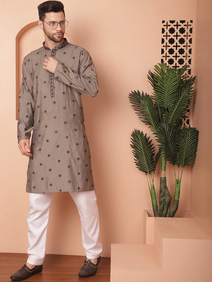 Men'S Collar Chikankari Embroidered Kurtas