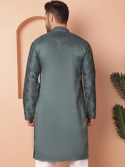 Men'S Chikankari And Sequence Kurtas