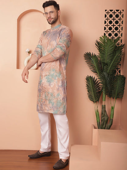 Men'S Tei-Dye Printed Kurtas