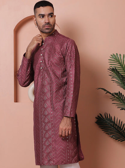 Men'S Embroidered And Sequins Kurtas.
