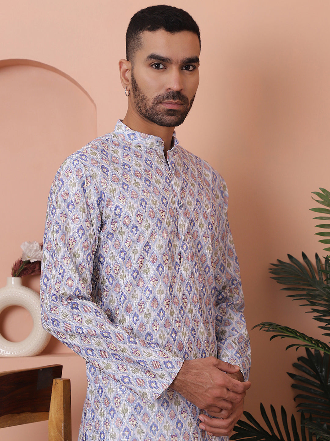Men'S Printed And Embroidered Kurtas.