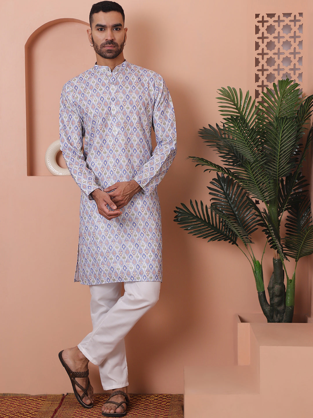 Men'S Printed And Embroidered Kurtas.