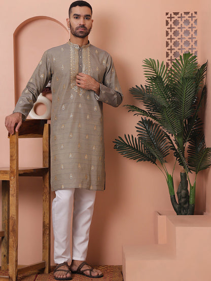 Men'S Foil Printed Kurtas.