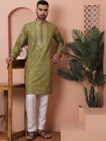 Men'S Foil Printed Kurtas.