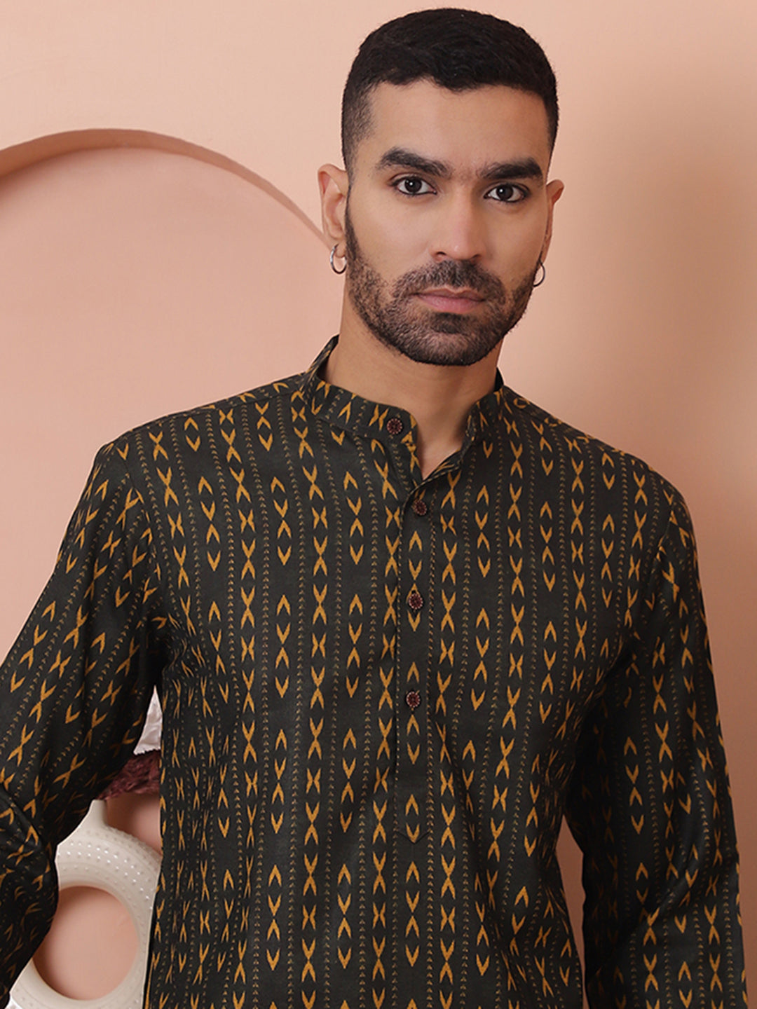 Men Printed Cotton Kurtas.